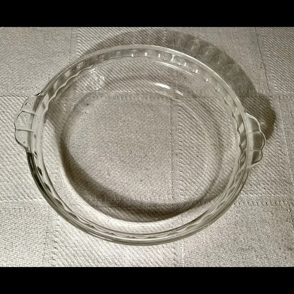 Vintage Pyrex Deep Dish Pie Plate Fluted Edge W/Handles #229 Glass USA 9 1/2